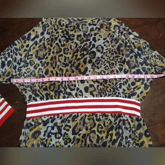 ASOS Leopard Print Mesh Midi Dress With Rib Detail Size 14 - Picture 12 of 14